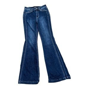 Judy Blue Side Lengthening Flare Trouser Jean Blue 7/28